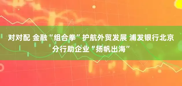 对对配 金融“组合拳”护航外贸发展 浦发银行北京分行助企业“扬帆出海”
